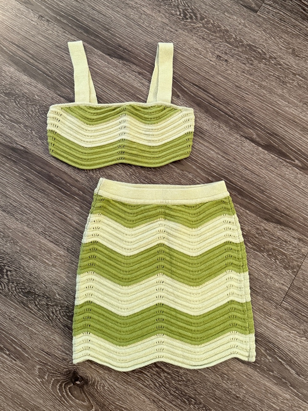 Reformation Yara Novelty Open Knit Two Piece